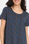 Rosaline Serenity Knit Cotton Mid Length Nightdress - Pageant Blue — thumbnail 5